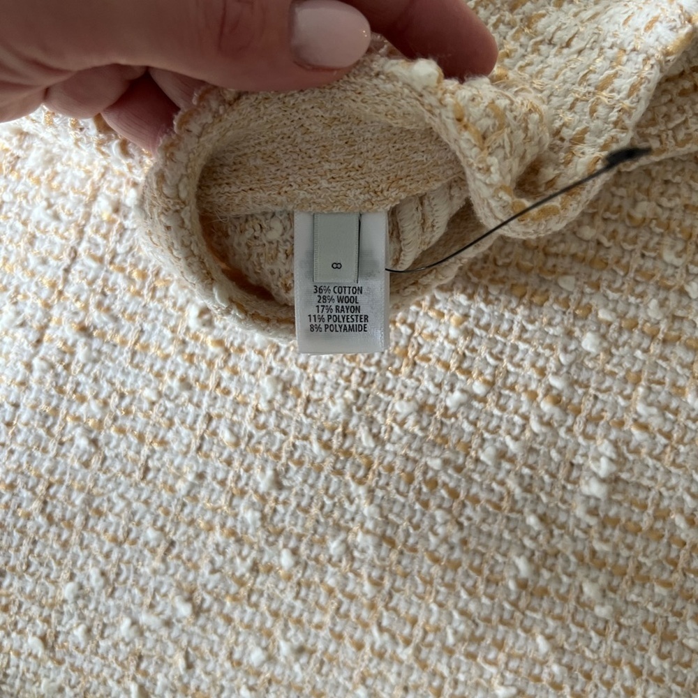 St John Ivory Bouclé Knit Mini Skirt Size 8 - Picture 7 of 9